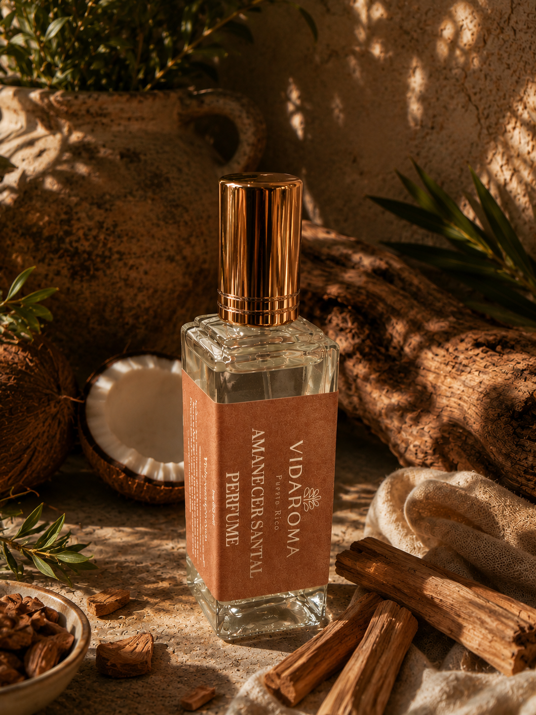Amanecer Santal perfume para el cuerpo y cabello