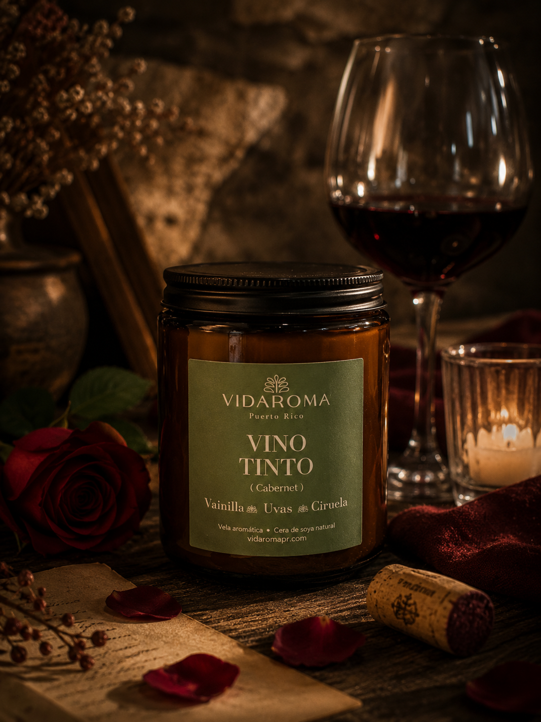 Vino tinto vela