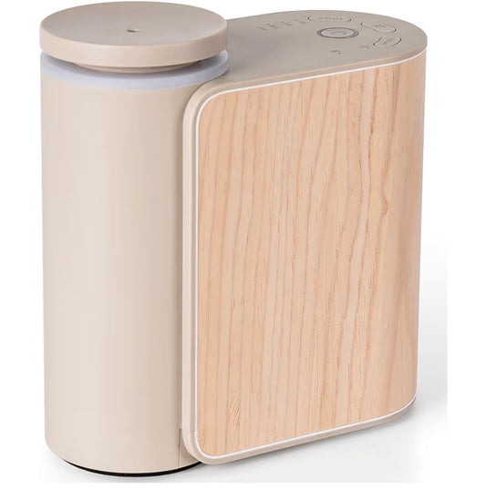 Difusor eléctrico crema con acabado madera